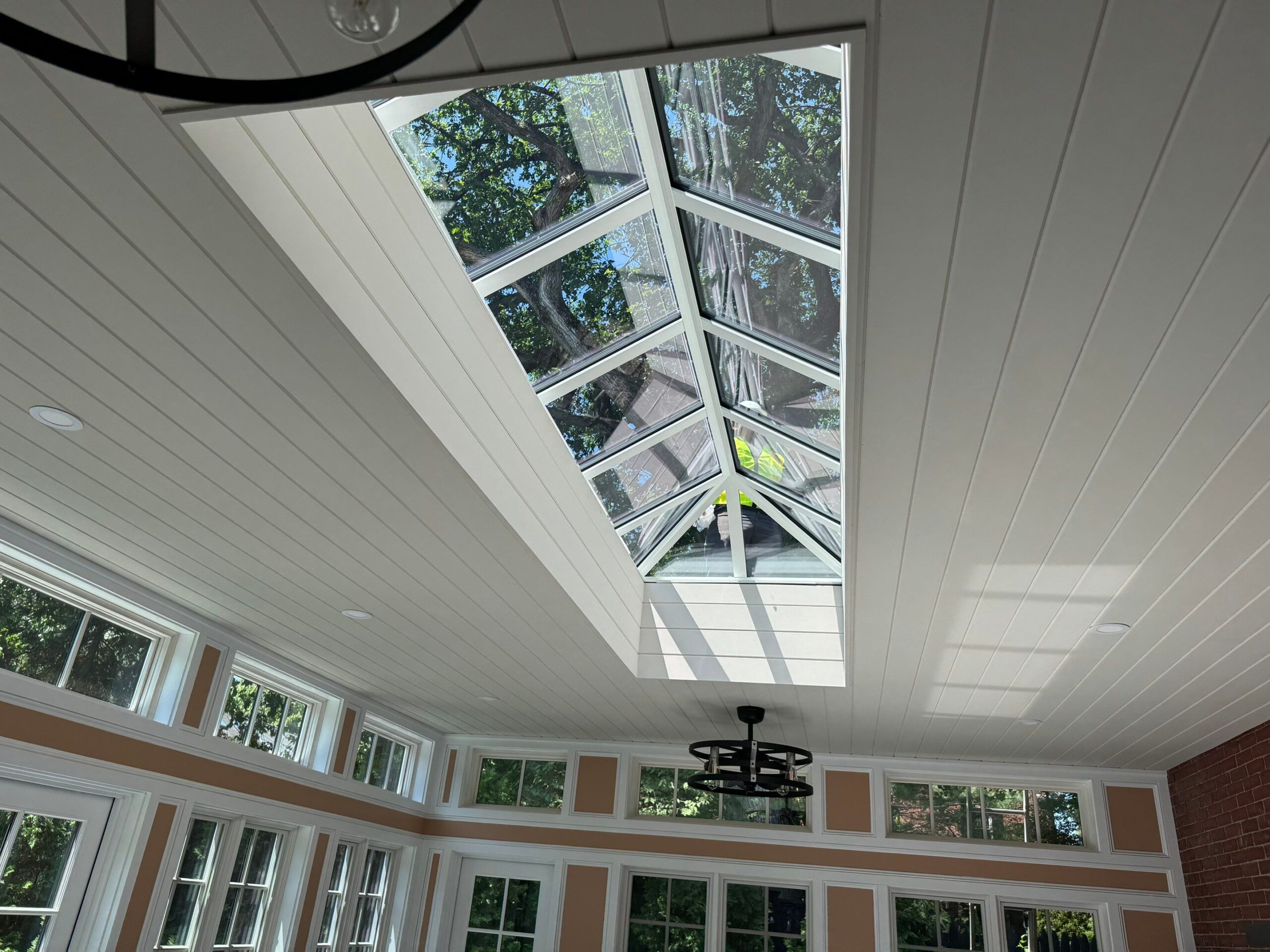 services-03 Interior angle view of a large VELUX metal-framed commercial skylight delivering uniform daylight in Rhode Island